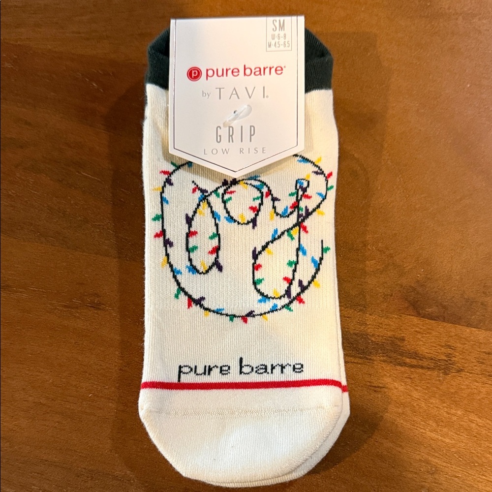 Pure Barre Holiday 🤩 Joy White Grip Socks